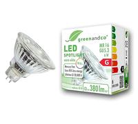 greenandco Ampoule LED MR16 GU5.3 | CRI 97+ | 6W 380 lm | 2700K blanc chaud | 36° | 12V AC/DC | non dimmable