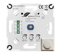 greenandco Interrupteur Variateur de Lumière LED 230V 1-350W, avec cache | Variateur LED, Interrupteur va et vient, aussi pour ampoules à incandescence et halogènes, encastré, fonction Boost