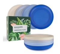greenandlife Lot de 8 assiettes plates réutilisables en plastique de 25,4 cm, lavables au lave-vaisselle et au micro-ondes, légères et incassables, sans BPA