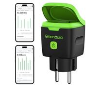 Greenaura Prise Connectée Exterieure Alexa - Prise WIFI Programmable avec Compteur d'Énergie Minuteur Smart Life APP Contrôle Commande Vocale 16A 2,4 GHz Etanche IP44