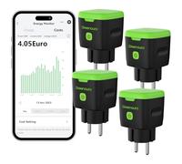 Greenaura prise Exterieure Etanche - Prise Connectée Alexa Minuteur Compteur d'Énergie Smart Life APP Contrôle 16A 2,4 GHz IP44, 4PCS