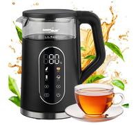 GreenBlue Bouilloire électrique sans fil 1,7 l, réservoir en verre, affichage clair, sélection de la température, 2200 W, GB670 B