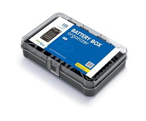 GreenBlue GB189 Organisateur de piles couvercle transparent 115 emplacements
