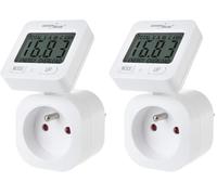 GreenBlue GB615 Compteur d'énergie wattmètre 16A max. 3680W mémoire secondaire (prise E française) (Lot de 2)