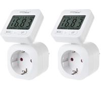 GreenBlue GB615 Compteur d'énergie wattmètre 16A max. 3680W mémoire secondaire (prise F schuko) (Lot de 2)
