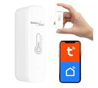 GreenBlue GB737 Capteur Température Humidité WiFi Tuya | Compatible Alexa & Google, Notifications d'alarme, Calibrage des mesures, 72 x 21 x 25 mm, 2,4 GHz 802.11b/g/n