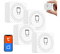 GreenBlue GB739 Lot de 4 Relais WiFi encastrables 100-240V 16A Compatible Tuya/