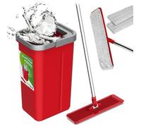 GreenBlue GB870 balai plat avec seau 2 en 1 5,7 l Kit balai à laver les sols Système de nettoyage 360° Tête de balai pivotante