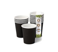 GREENBOX Gobelets en carton bio I Vaisselle jetable Gobelets en papier Gobelets compostables et biodégradables I Tasses à café noires non imprimées respectueuses de l'environnement 50 pièces 200 ml 8