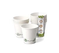 GREENBOX Gobelets en carton recyclables - Blanc - Avec icône EcoUp© et revêtement PLA - 50 Coffee To go - Gobelets jetables biodégradables - 180 ml - Gobelets jetables