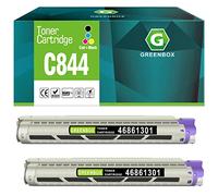 GREENBOX Lot de 2 cartouches de toner C844 à haut rendement pour imprimante OKI 46861304 OKI C844 C844dnw Noir