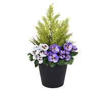 Greenbrokers Limited Jardinière Artificielle pour terrasse Pot Noir Violet/Blanc