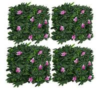 GreenBrokers Lot de 4 Haies murales artificielles Violettes - Jardin Vertical résistant aux UV