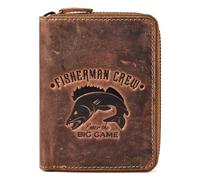 Greenburry Hecht Porte-monnaie Cuir véritable 10 cm brun