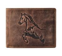 Greenburry Horse Porte-monnaie Cuir véritable 12 cm brun