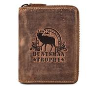 Greenburry Huntsman Porte-monnaie Protection RFID Cuir véritable 10 cm brun