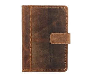 Greenburry Porte-bloc vintage en cuir 19 cm brun