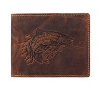 Greenburry Porte-monnaie vintage en cuir gaufré poisson 12 cm brun