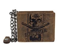 Greenburry Portefeuille Vintage Skull à chaîne en cuir 12,5 cm brun