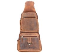 Sac bandoulière GreenBurry en cuir 20x45cm "Vintage" marron antique