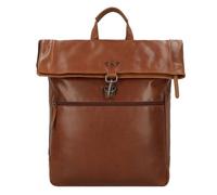 Greenburry Vintage Daypack Cuir véritable 43 cm Compartiment ordinateur brun