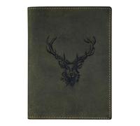 Greenburry Porte-cartes vintage pour pièce d'identité cuir motif cerf 12 cm