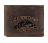 Greenburry Vintage Fisherman Crew Portefeuille en cuir BV-1796-FC-Pike, brochet, poisson, pêcheur - Couleur : marron