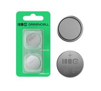 Greencell CR2032 Lot de 2 Piles Bouton au Lithium 3 V 220 mAh - Longue durée de Vie, fiabilité et sécurité - Idéal pour Les Montres, Les télécommandes et l'électronique