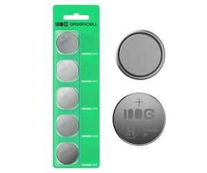 Greencell CR2450 Lot de 5 Piles Bouton au Lithium 3 V 600 mAh - Alimentation fiable et Durable pour clés de Voiture, télécommandes, Montres et électroniques.