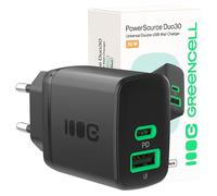 Greencell PowerSource Solo30 Chargeur USB-C Power Delivery Noir 30 W iPhone 17/Pro/Pro Max/iPhone Air/16/15, MacBook, Pixel 9, iPad, Samsung Galaxy S25 Ultra/S24 Series