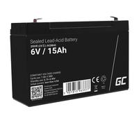 AGM40 Batterie au plomb 6 v 15 Ah plomb (agm) (l x h x p) 151 x 100 x 94 mm cosses plates 6,35 mm résistant aux cycles de charge, sans ent W492122 - Green Cell