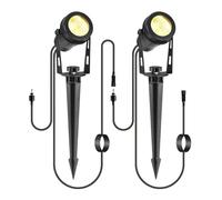 GreenClick Lot de 2 spots de jardin avec câble de câblage de 3 m, sans prise, lampes d'extension Blanc chaud