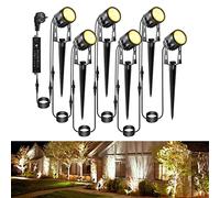Greenclick Lot de 6 Spots LED Exterieur, 1800LM 2700K LED Lampe de Jardin Blanc Chaud Éclairage Exterieur Etanche IP65 Spot LED Extérieur avec Piquet, Lampe Exterieur pour Jardin Parc Balcon Terrasse