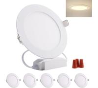 Greenclick Panneau LED Encastrable 5x 6W Dimmable, Spot Blanc Naturel 4000K 230V, Downlight Plafond IP44 Extra-Plat, 480lm Remplace Halogène 80W [Classe Énergétique A]