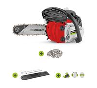 GREENCUT GS280X-10 - Tronçonneuse à essence, moteur 2 temps 28cc, 1,7hp, guide de 10", pour l'élagage, coupe 25,4cm, guidon et harnais ergonomiques