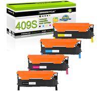 Greencycle 4 packs Clt-409s pour Samsung CLT-K409S CLT-C409S CLT-Y409S CLT-M409S cartouche de toner laser pour CLP-310 CLP-310 N CLP-315 CLP-315 W CLX-3170 CLX-3175 CLX-3175FN 1BLACK 1 Cyan X 1 Magenta