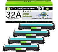 greencycle Lot de 4 tambours de rechange 32 A pour imprimante HP CF232A Laserjet Pro M203d M203dn M203dw M227fdw M227fdn M227sdn M148dw M148fdw M118dw