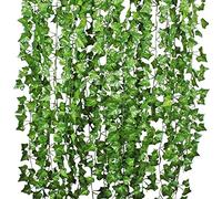GreenDec Artiflr Guirlande de Feuilles de Vigne artificielles à Suspendre pour Mariage, fête, Jardin, extérieur, Bureau, décoration Murale - 25 m