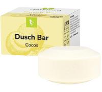 GREENDOOR Bar de douche Cocos 75 g - Gel douche solide et riche - Barre solide naturelle avec extrait de coco bio - Doux pour la peau - Naturellement sans huile de palme, sulfates - Plastique - Testé