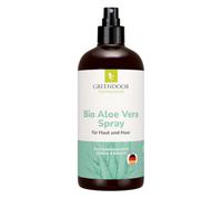 GREENDOOR spray aloe vera bio 250 ml végan, le meilleur de l'AloeVera pour visage corps entier la peau les cheveux, soin naturel de la peau après soleil, cosmétique naturelle