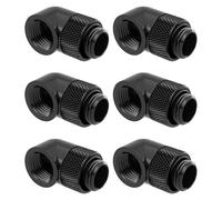 greenDracaena Dracaena.io Lot de 6 adaptateurs d'extension mâles vers femelles G1/4" pour boucle de refroidissement à eau pour PC, raccords de refroidissement liquide d'ordinateur, noir
