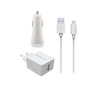 Greene - Kit D'adaptateur Secteur - (Adaptateur Secteur, Adaptateur D'alimentation De Voiture) - 1 A - Blanc