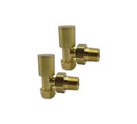 Greened House Alton Lot de 2 valves de radiateur coudées en laiton brossé 15 mm