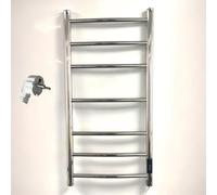 Greened House Brescia Sèche-Serviettes électrique Sèche-Serviettes 400mm L x 800mm H électrique Sec en Acier Inoxydable Poli Miroir (UE)