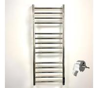 Greened House Livorno Sèche-Serviettes électrique 400mm L x 1000mm H Sèche-Serviettes Chauffant électrique Poli Miroir en Acier Inoxydable (UE)