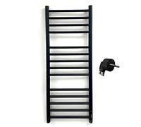 Greened House Livorno Sèche-Serviettes électrique Noir 400mm L x 1000mm H Sèche-Serviettes Chauffant électrique en Acier Inoxydable (UE)