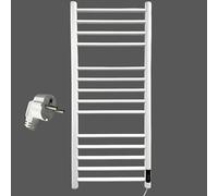 Greened House Livourno Sèche-Serviettes 500mm L x 1000mm H électrique Blanc Sèche-Serviettes électrique Sec en Acier Inoxydable (UE)