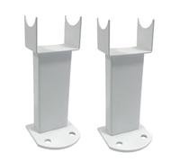 Greened House Lot de 2 pieds de radiateur ovales autoportants sur pied double et simple Blanc