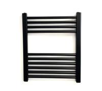 Greened House - Porte-serviettes chauffant droit noir W500 mm H600 mm à montage plat pour chauffage central Radiateur