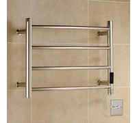 Greened House Porte-Serviettes Chauffant Électrique en Acier Inoxydable - Seche Serviette Electrique, Finition Poli Miroir, Série Perugia, Montage Mural 420 x 600mm